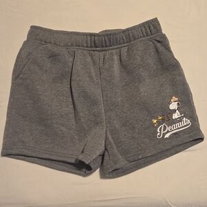 Peanuts Gray Women's Shorts with Snoopy Design